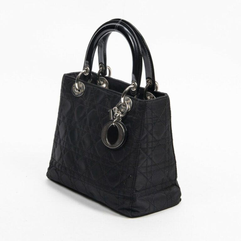 DIOR - 2005 - Sac "Lady Dior" MM - "Lady Dior" MM bag - - Nylon cannage noir, c…