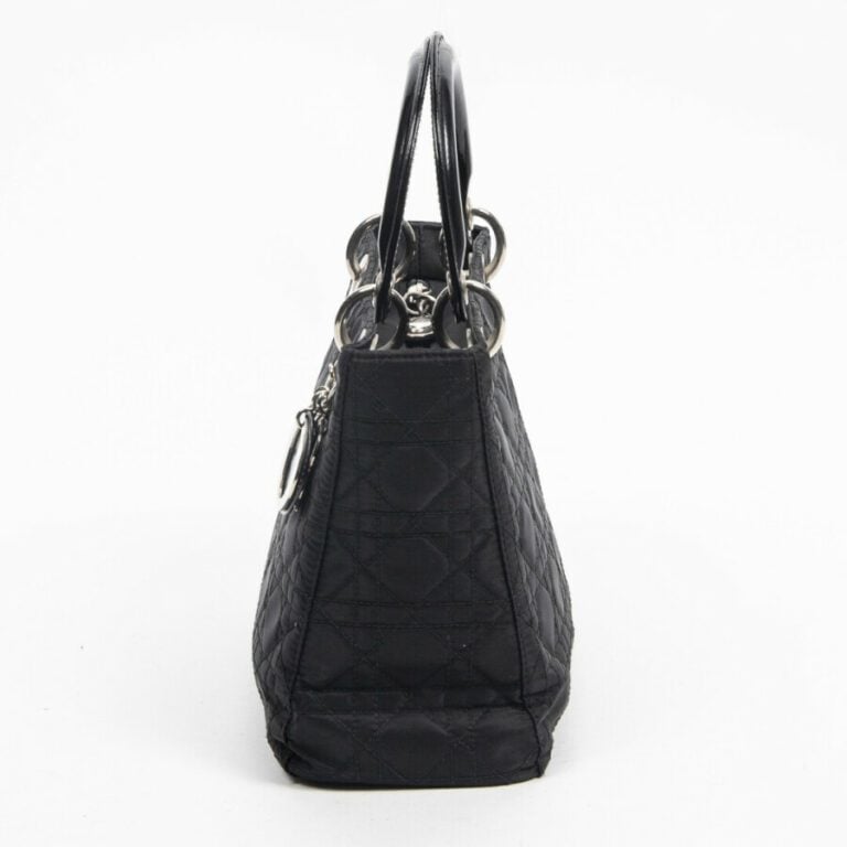 DIOR - 2005 - Sac "Lady Dior" MM - "Lady Dior" MM bag - - Nylon cannage noir, c…