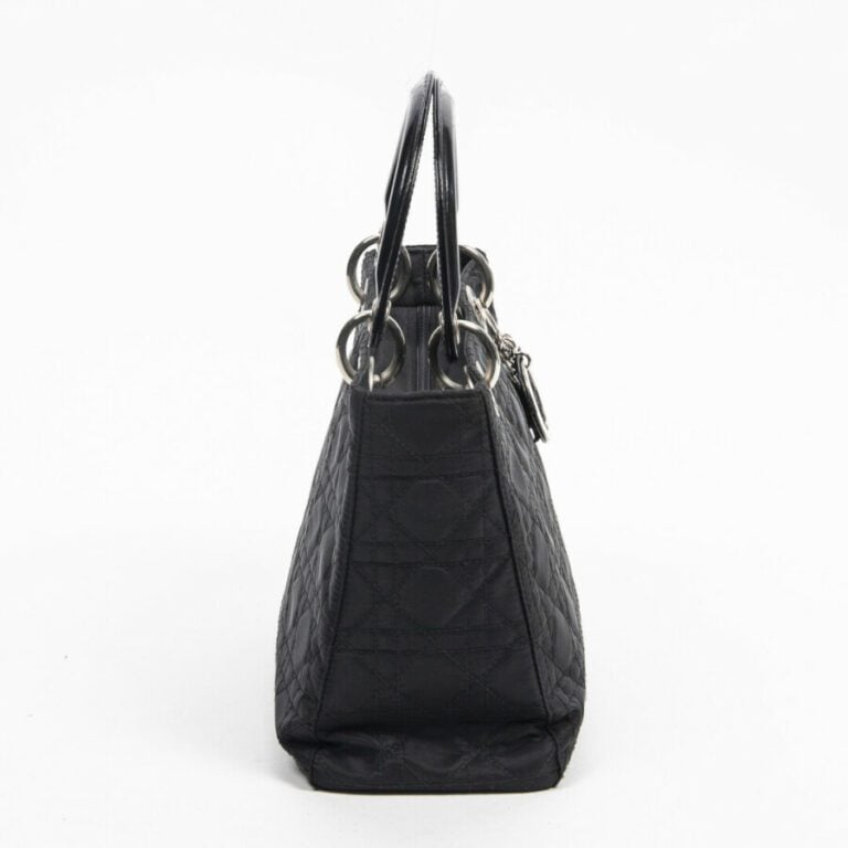 DIOR - 2005 - Sac "Lady Dior" MM - "Lady Dior" MM bag - - Nylon cannage noir, c…