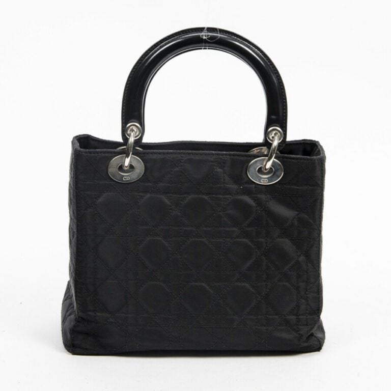 DIOR - 2005 - Sac "Lady Dior" MM - "Lady Dior" MM bag - - Nylon cannage noir, c…