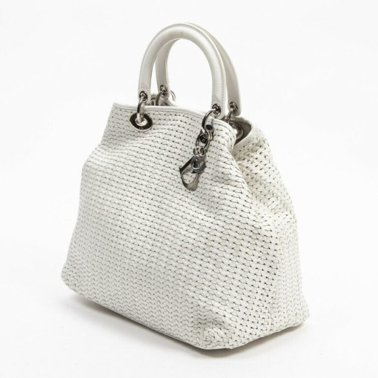 DIOR - 2008 - Sac "Soft" - "Soft" bag - - Cuir tressé blanc - White braided lea…