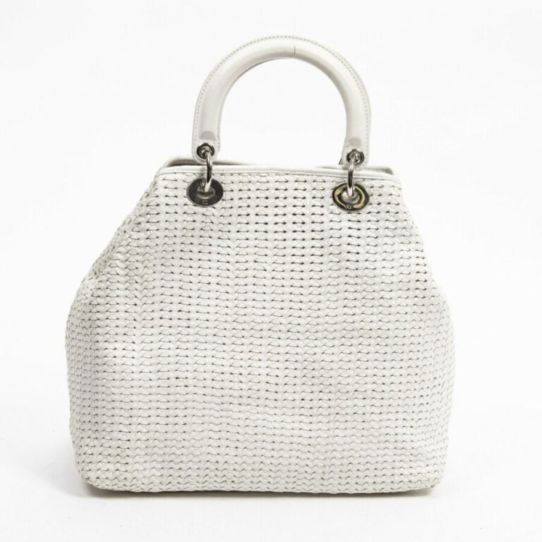 DIOR - 2008 - Sac "Soft" - "Soft" bag - - Cuir tressé blanc - White braided lea…