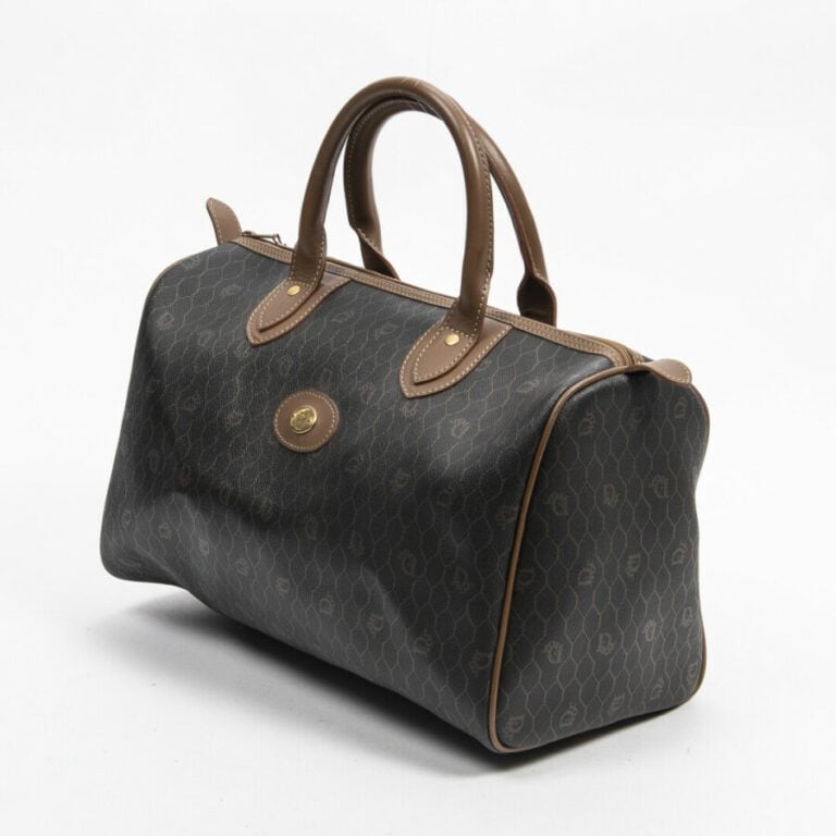 DIOR - Sac "Boston" - "Boston" bag - - Toile enduite "Monogram Honeycomb", cuir…