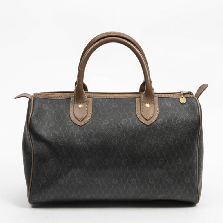DIOR - Sac "Boston" - "Boston" bag - - Toile enduite "Monogram Honeycomb", cuir…