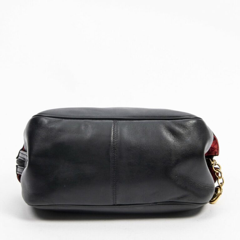 DIOR - Sac bowling - Bowling bag - - Cuir lisse noir - Black smooth leather - G…