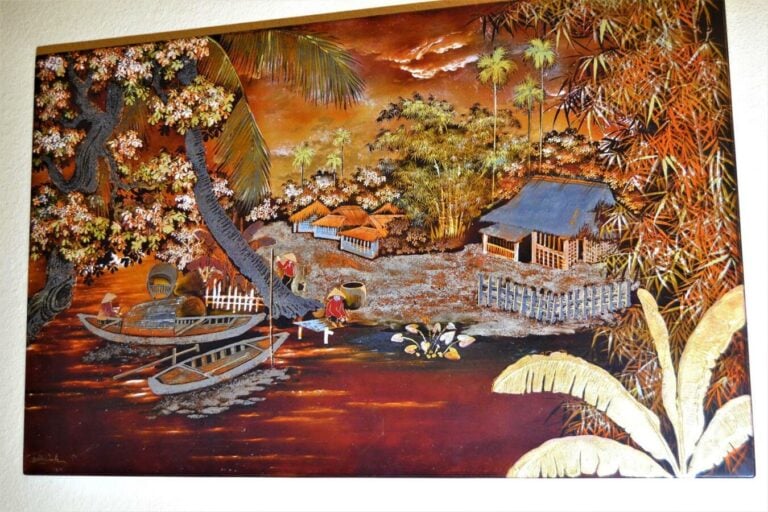 DÔ THÀNH ? (Vietnam / Indochine, Actif XXe siècle) - Vue du Mékong animée, au l…