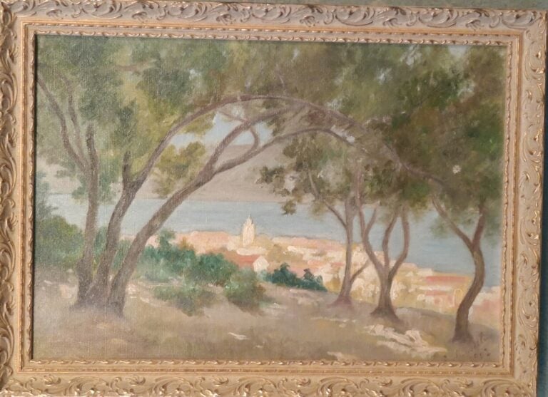 ECOLE DU XX SIECLE - Paysage de Saint-Tropez (?), 1907 - Huile sur toile, signé…