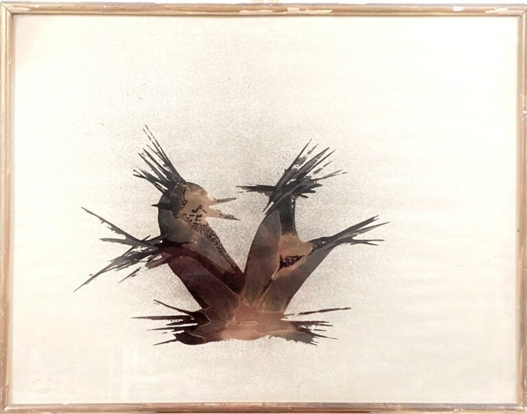 Ecole XXème - Composition - Encre de Chine et peinture à l'or - 49 x 64 cm