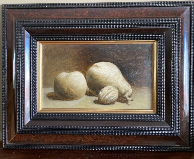 Ecole Xxème. Natre-morte aux poires. 14 x 22 cm