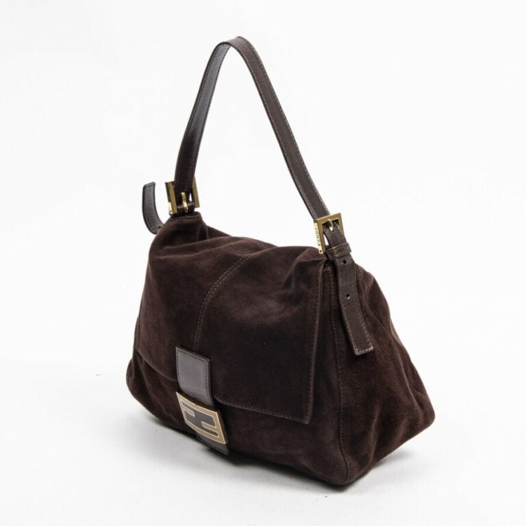 FENDI - Sac "Mamma baguette" - "Mamma baguette" bag - - Daim et cuir marron - B…