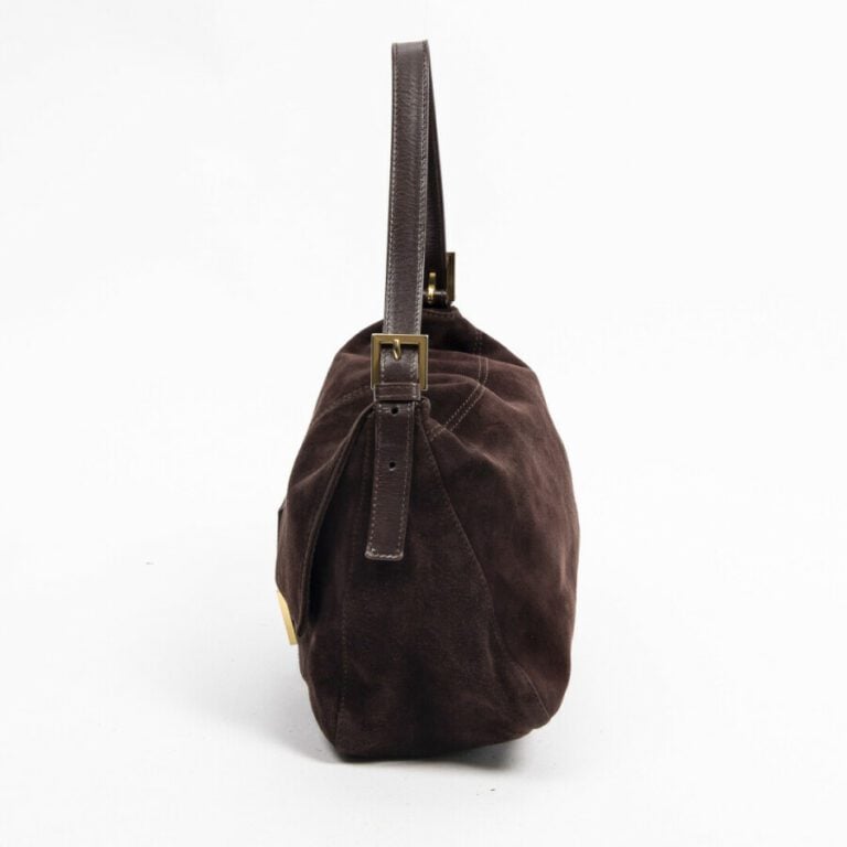 FENDI - Sac "Mamma baguette" - "Mamma baguette" bag - - Daim et cuir marron - B…