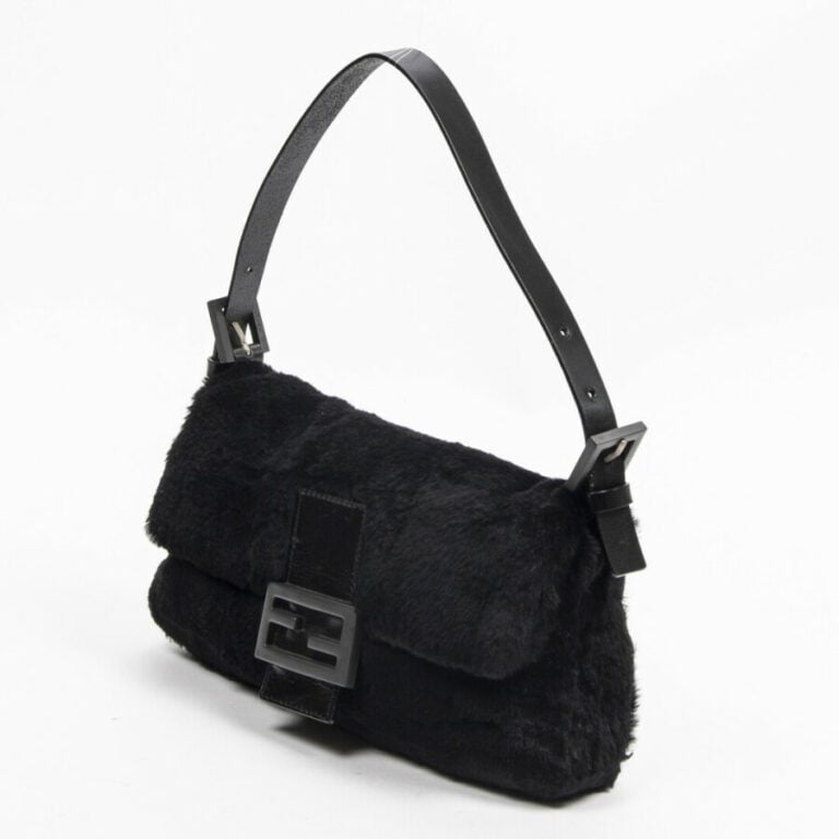 FENDI - Sac "Mamma baguette" - "Mamma baguette" bag - - Lapin et cuir noir - Bl…