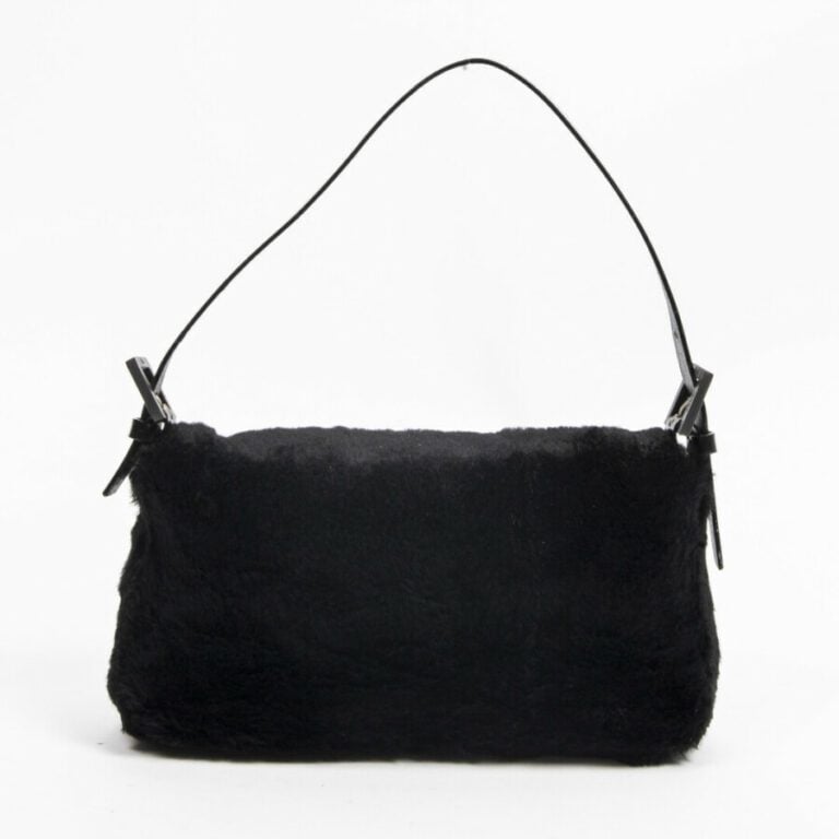 FENDI - Sac "Mamma baguette" - "Mamma baguette" bag - - Lapin et cuir noir - Bl…