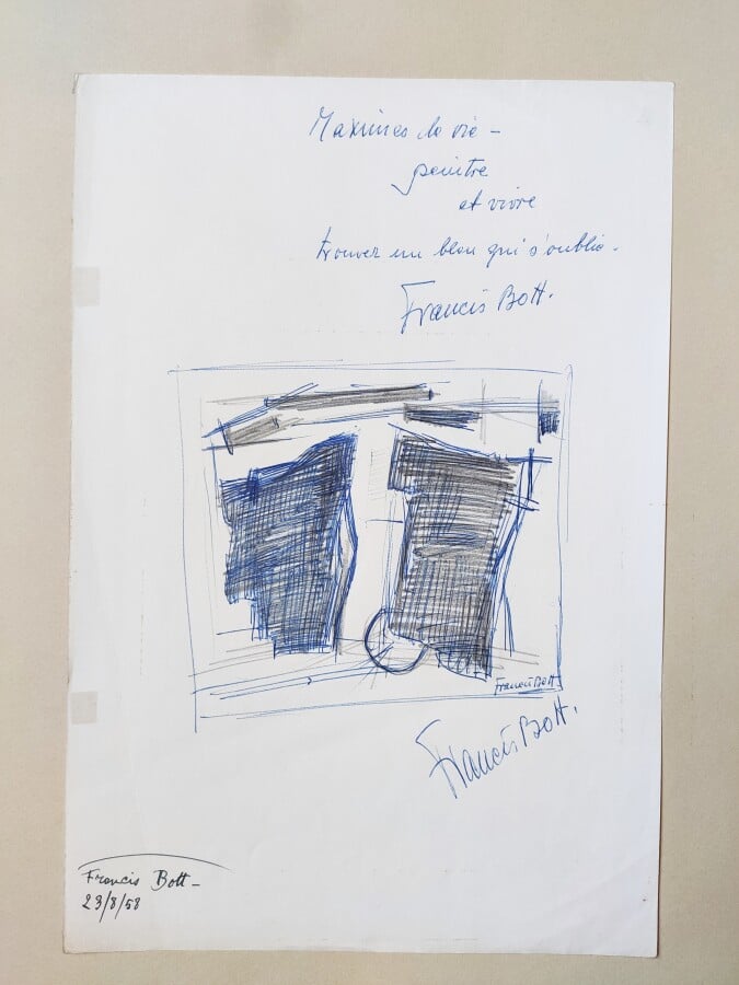 Francis BOTT (1904-1998) - Peintre et vivre, trouver un bleu qui s'oublie (Maxi…