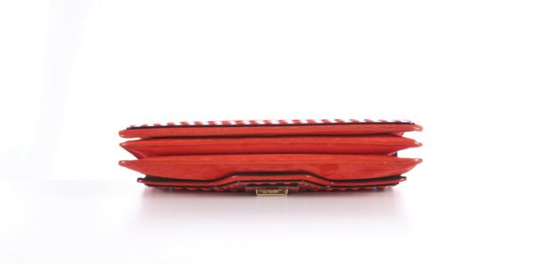 GIVENCHY (Automne-hiver 2003) - SAC "The Rebel" en cuir et daim vermillon, garn…