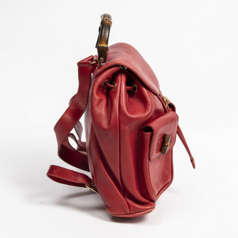 GUCCI - Sac à dos "Bamboo" GM - "Bamboo"GM backpack - - Cuir lisse rouge - Red…