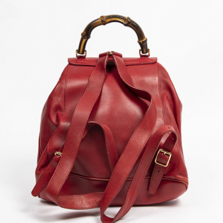 GUCCI - Sac à dos "Bamboo" GM - "Bamboo"GM backpack - - Cuir lisse rouge - Red…