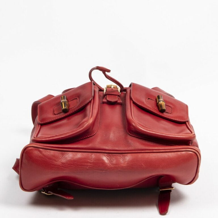GUCCI - Sac à dos "Bamboo" GM - "Bamboo"GM backpack - - Cuir lisse rouge - Red…