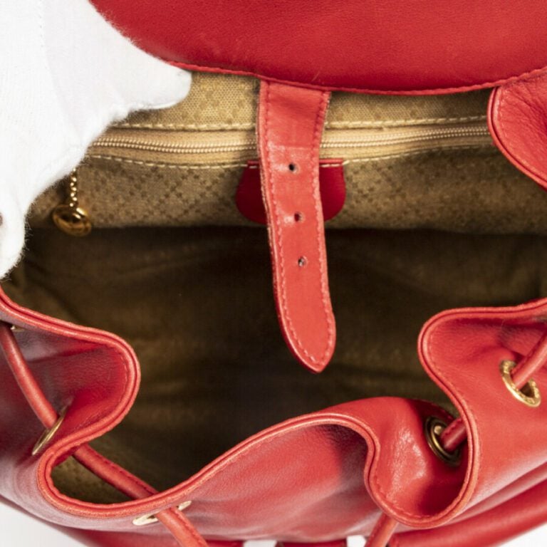 GUCCI - Sac à dos "Bamboo" GM - "Bamboo"GM backpack - - Cuir lisse rouge - Red…
