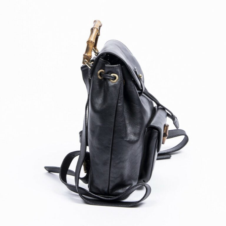 GUCCI - Sac à dos "Bamboo" PM - "Bamboo" PM backpack - - Cuir lisse noir - Blac…