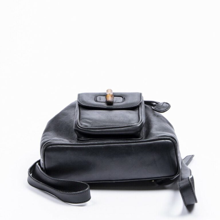 GUCCI - Sac à dos "Bamboo" PM - "Bamboo" PM backpack - - Cuir lisse noir - Blac…