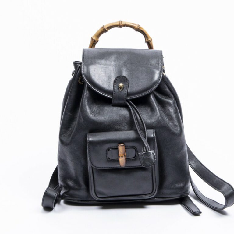 GUCCI - Sac à dos "Bamboo" PM - "Bamboo" PM backpack - - Cuir lisse noir - Blac…