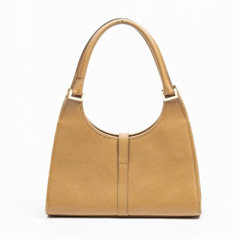 GUCCI - Sac - Bag - - Cuir beige - Beige leather - Garnitures laiton doré - Gol…