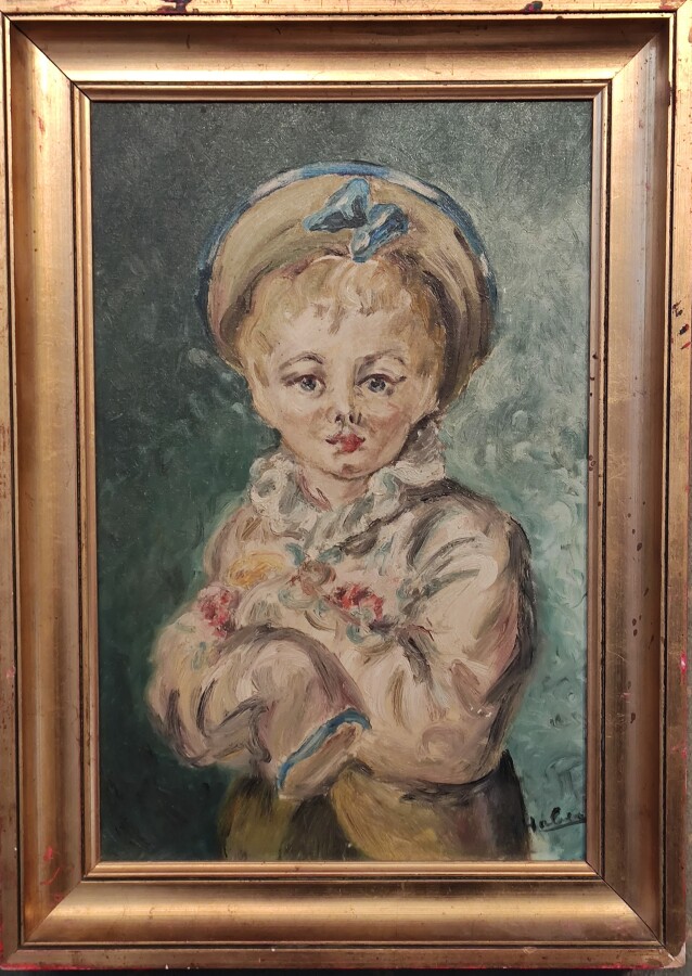 HABER- XX siècle- - Portrait d'une fille - Huile sur toile, signée en bas à - 4…