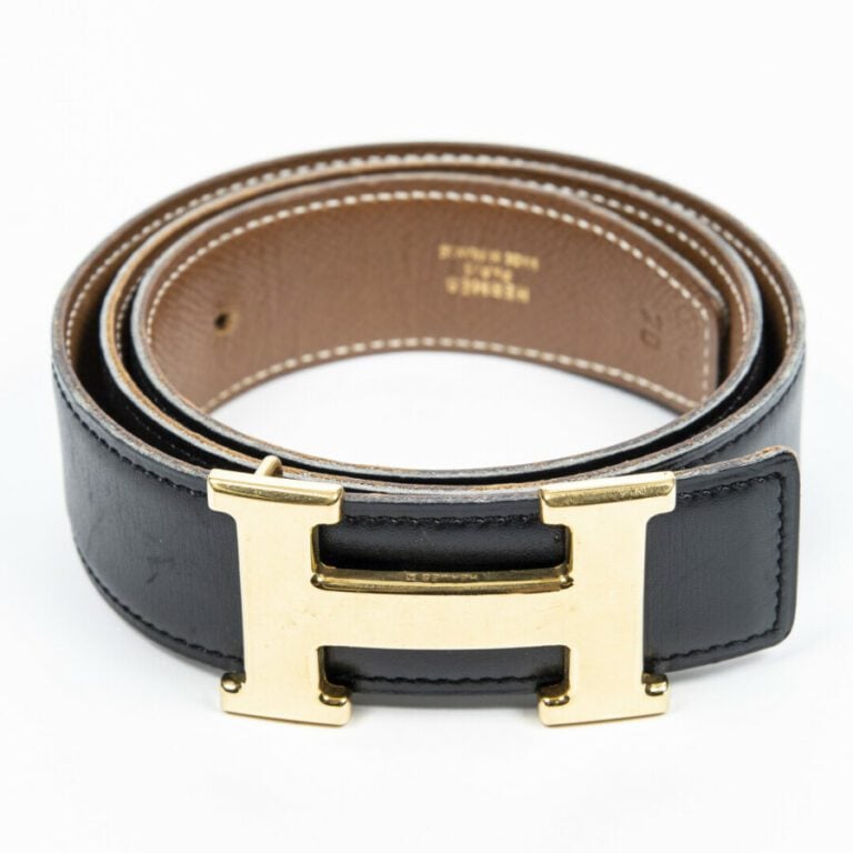 HERMÈS - 1995 - Ceinture réversible boucle "H" - "H " buckle reversible belt -…