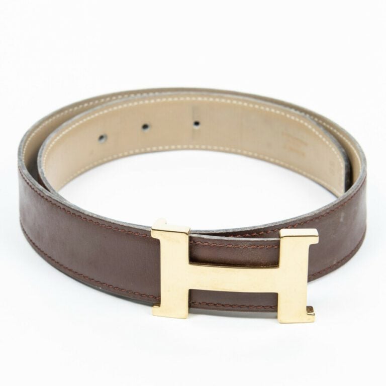 HERMÈS - 1997 - Ceinture réversible boucle "H" - "H " buckle reversible belt -…