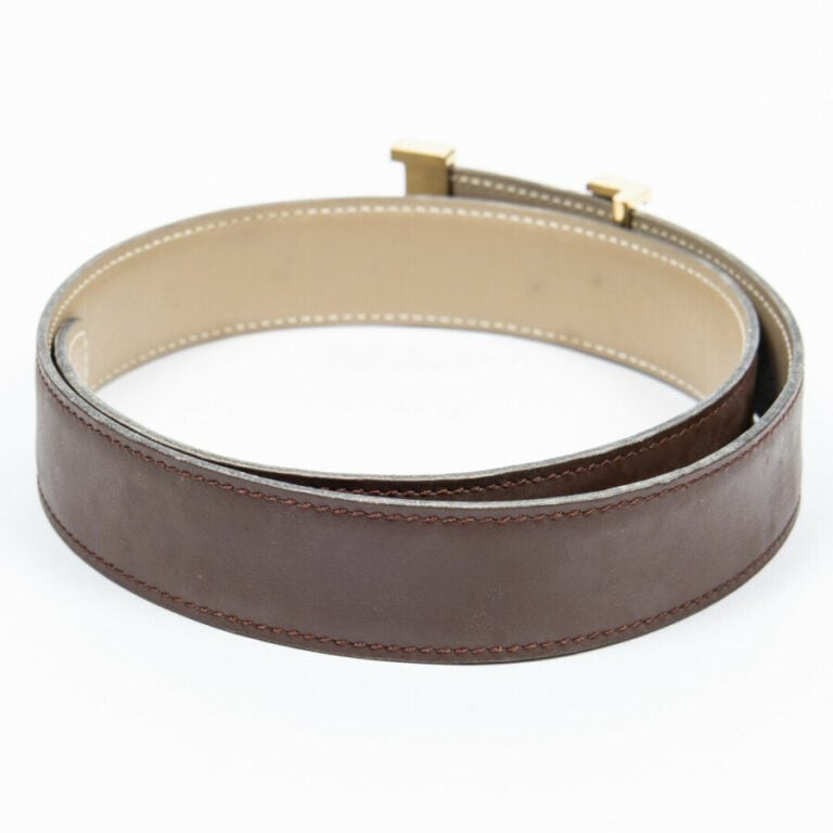 HERMÈS - 1997 - Ceinture réversible boucle "H" - "H " buckle reversible belt -…