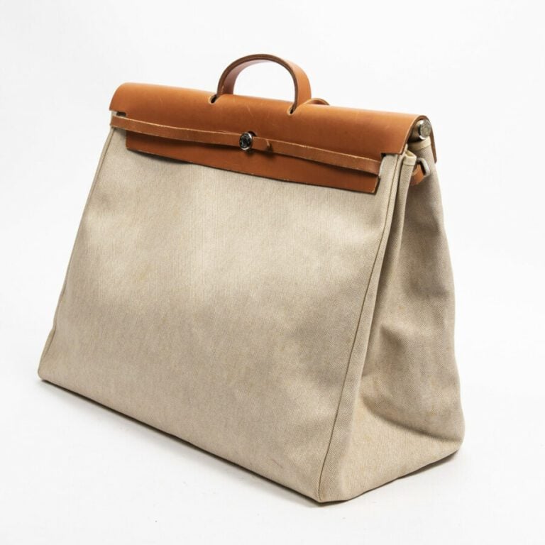 HERMÈS - 1999 - Sac "Herbag" GM - "Herbag" GM bag - - Toile "Officier", veau Ba…