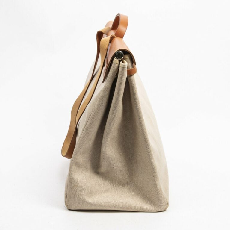 HERMÈS - 1999 - Sac "Herbag" GM - "Herbag" GM bag - - Toile "Officier", veau Ba…