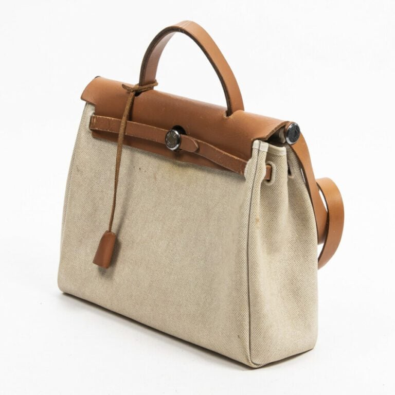 HERMÈS - 2001 - Sac "Herbag" PM - "Herbag" PM bag - - Toile "Officier", veau Ba…