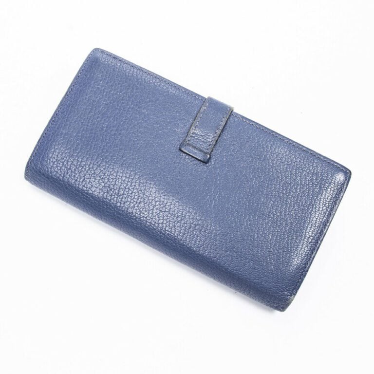 HERMÈS - 2007 - Portefeuille "Bearn" - "Bearn" wallet - - Cuir chèvre Mysore bl…