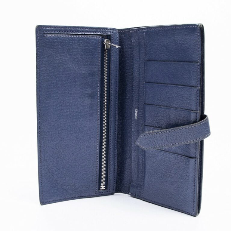HERMÈS - 2007 - Portefeuille "Bearn" - "Bearn" wallet - - Cuir chèvre Mysore bl…