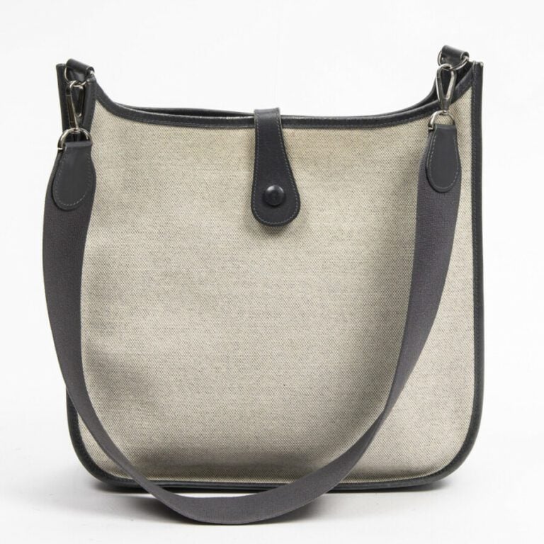 HERMÈS - 2007 - Sac "Evelyne I" PM - "Evelyne I" PM bag - - - Toile "H", cuir S…