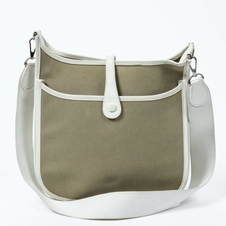 HERMÈS - 2008 - Sac "Evelyne II" PM - "Evelyne II" PM bag - - Toile "Officier"…