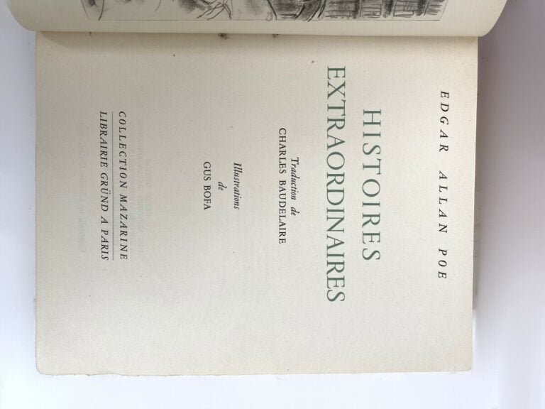 Histoires extraordinaires, Edgar Allan POE, traduction de Charles BEAUDELAIRE,…