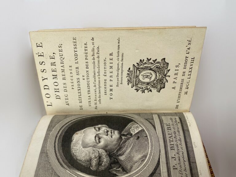 HOMERE. - L'Iliade, 3ème édition, chez Didot l'Aîné (Paris), 1787, 6 tomes (man…