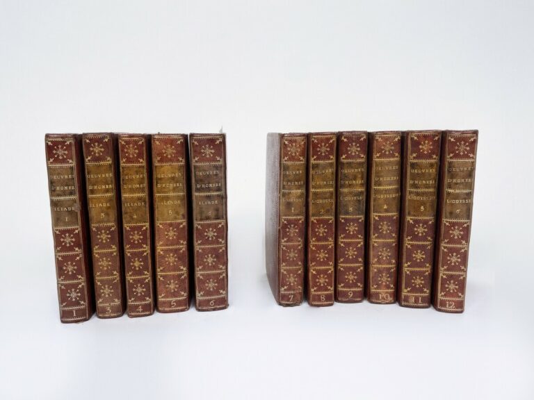 HOMERE. - L'Iliade, 3ème édition, chez Didot l'Aîné (Paris), 1787, 6 tomes (man…