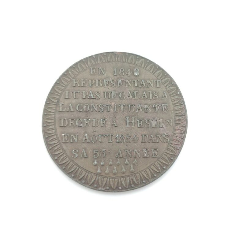 IIe République (1848-1852). Médaille en étain bronzé d'hommage à Jean-Pierre Fo…