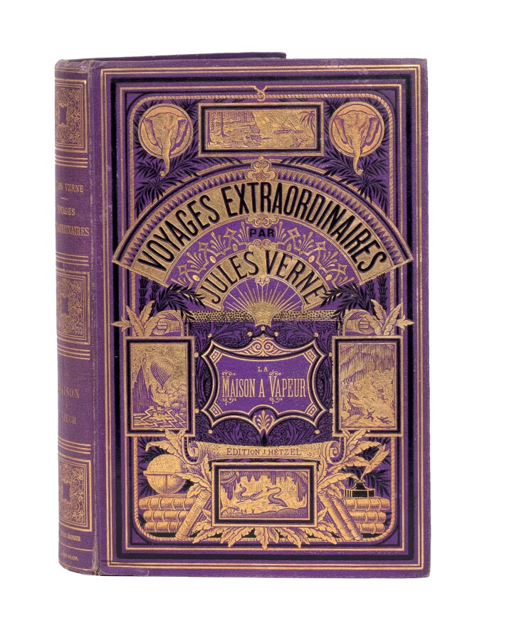 [Indes] La Maison à Vapeur par Jules Verne. Illustrations de Benett. Paris, Bib…