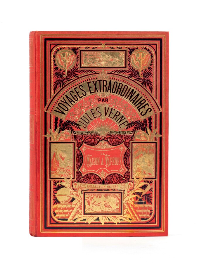 [Indes] La Maison à Vapeur par Jules Verne. Illustrations de Benett. Paris, Bib…