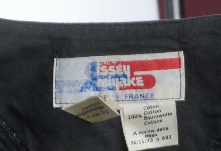 ISSEY MIYAKE - Printemps-été 1975 - ROBE en coton noir et son tablier plissé am…