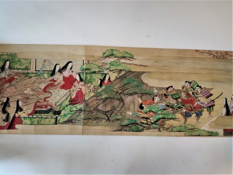 JAPON - Milieu Epoque EDO (1603 - 1868) - Deux rouleaux, encre polychrome sur p…