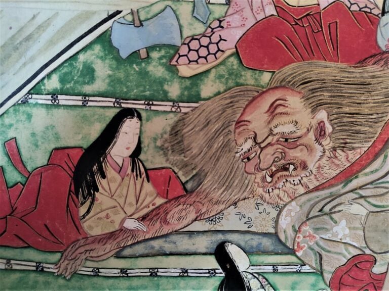JAPON - Milieu Epoque EDO (1603 - 1868) - Deux rouleaux, encre polychrome sur p…