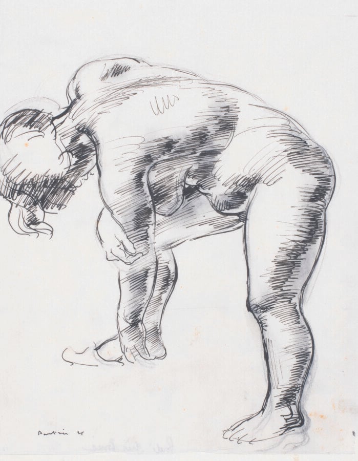 Jean FAUTRIER (1898-1964) Nu, 1925 - Encre sur papier mince, filigrané BFK Rive…