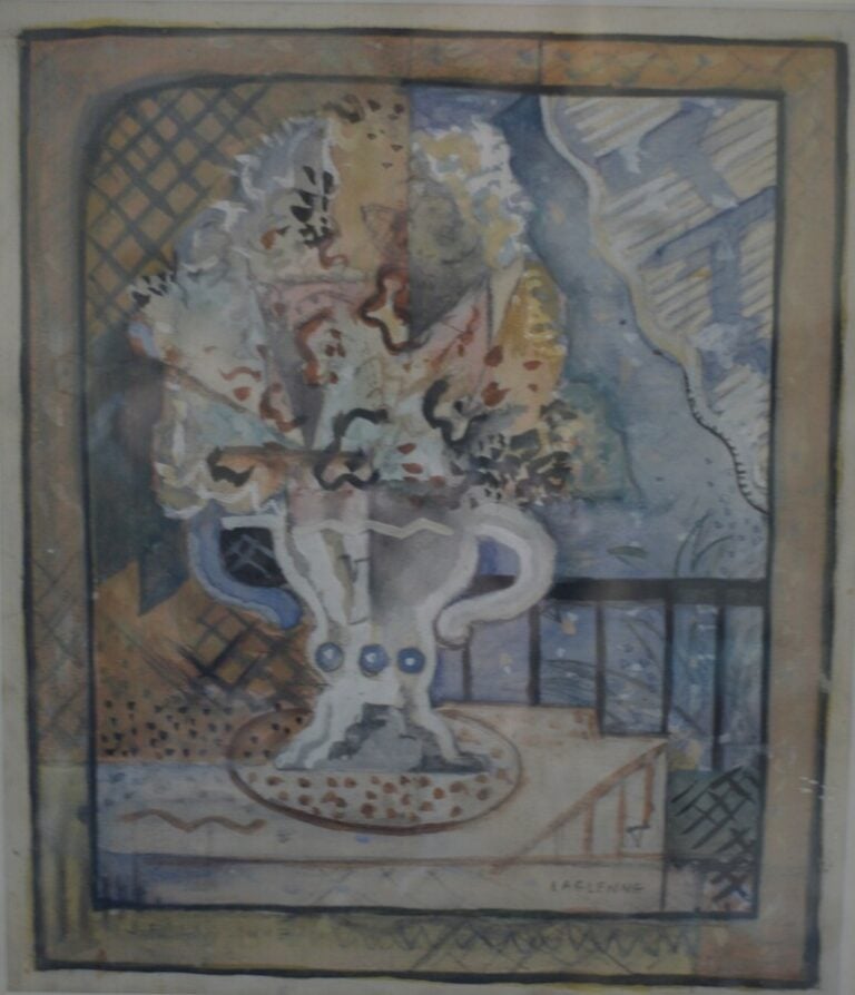 Jean-François LAGLENNE (1899-1962)Bouquet de fleurs Gouache sur papier, signée…