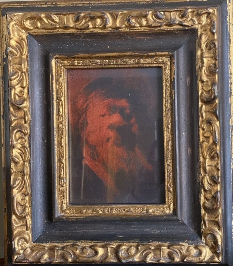 KEESBRUIN . Nl 2009; Reproduction encadrée "Portrait d'homme"16 x 11 cm + Quatr…